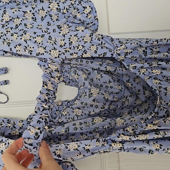 Blue floral mini dress - Picture 5 of 5
